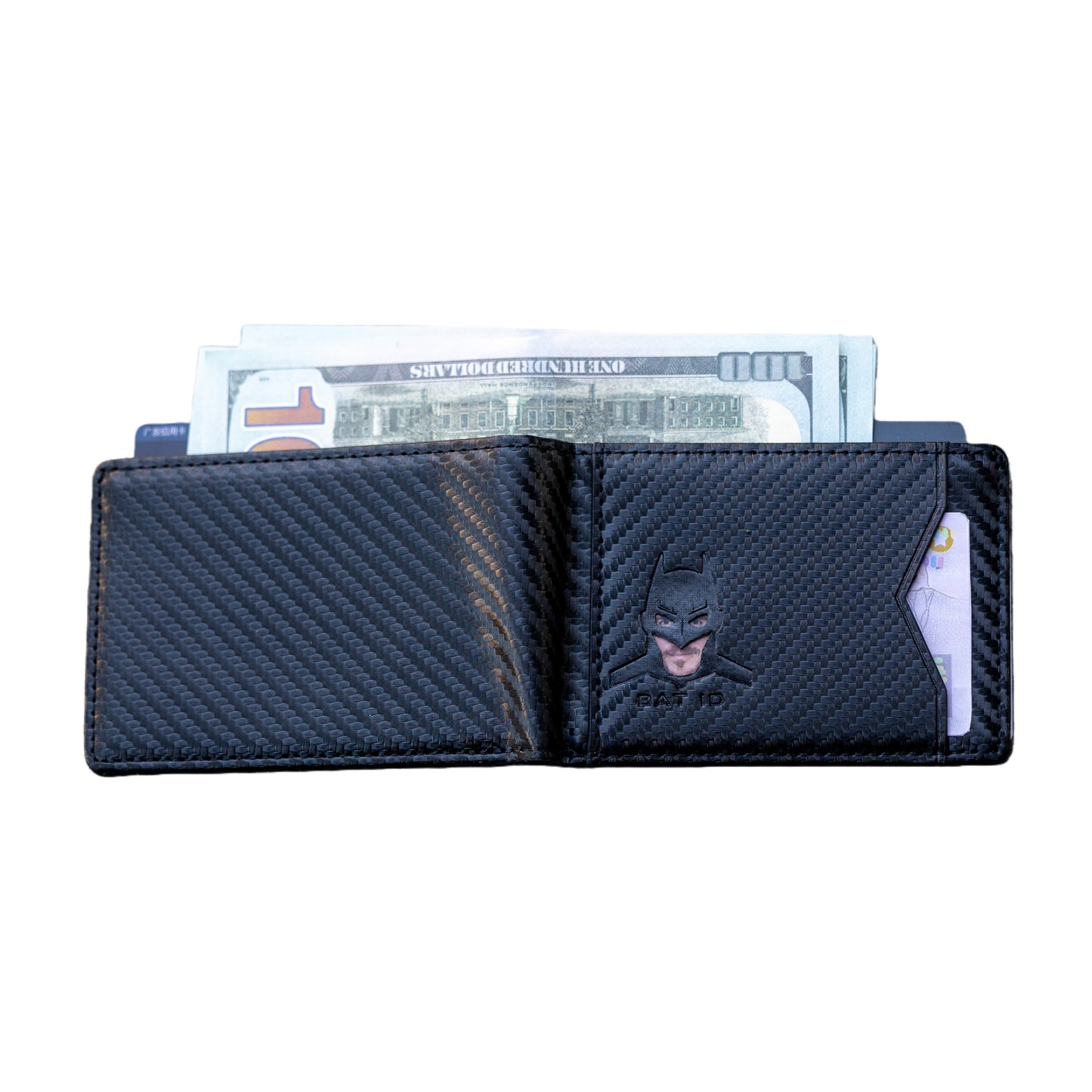 BAT ID Leather RFID Wallet - Stylish Superhero Design Durable Bifold Wallet with Multiple Card Slots Cash Compartment and Iconic Logo Gift 1 Piece, gift for Father's Day, Mother's Day, Thanksgiving, Christmas and Valentine's Day