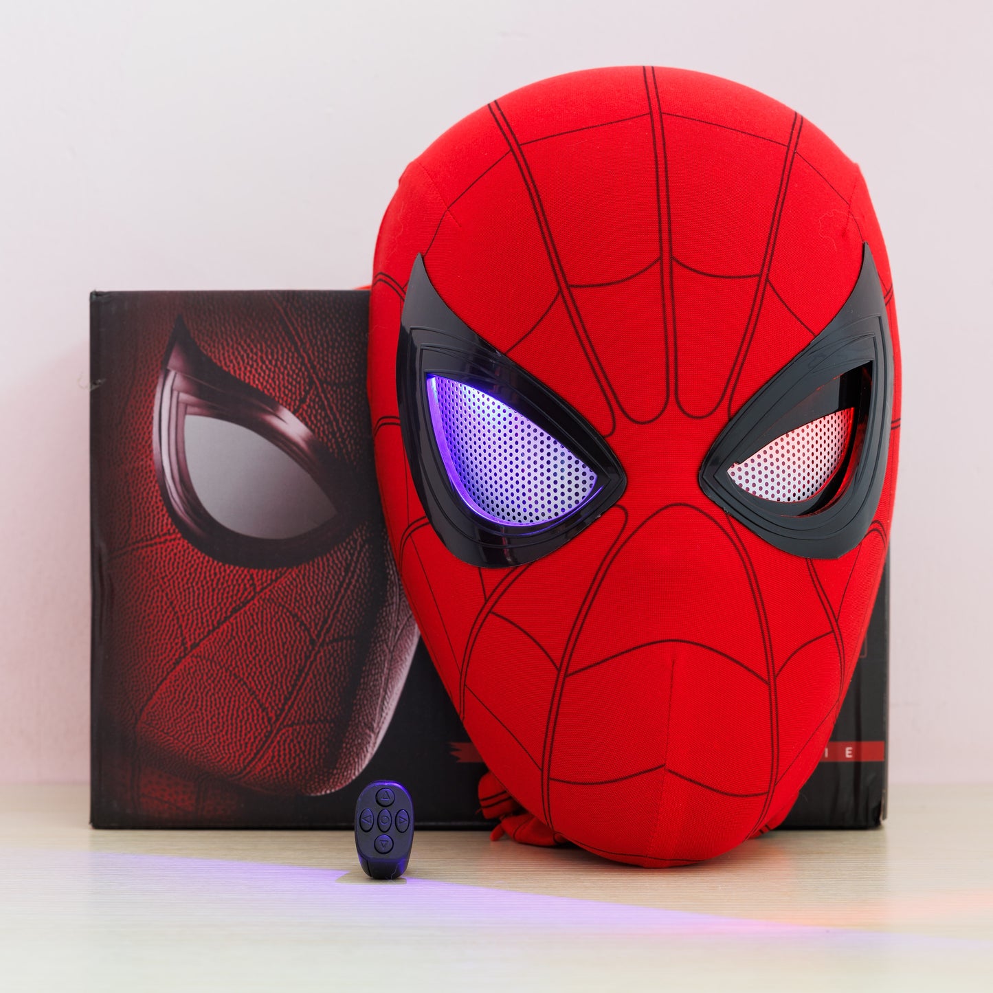 Spider Hero Mask with RC Ring, mechanical separately movable eyes with R&B Light
