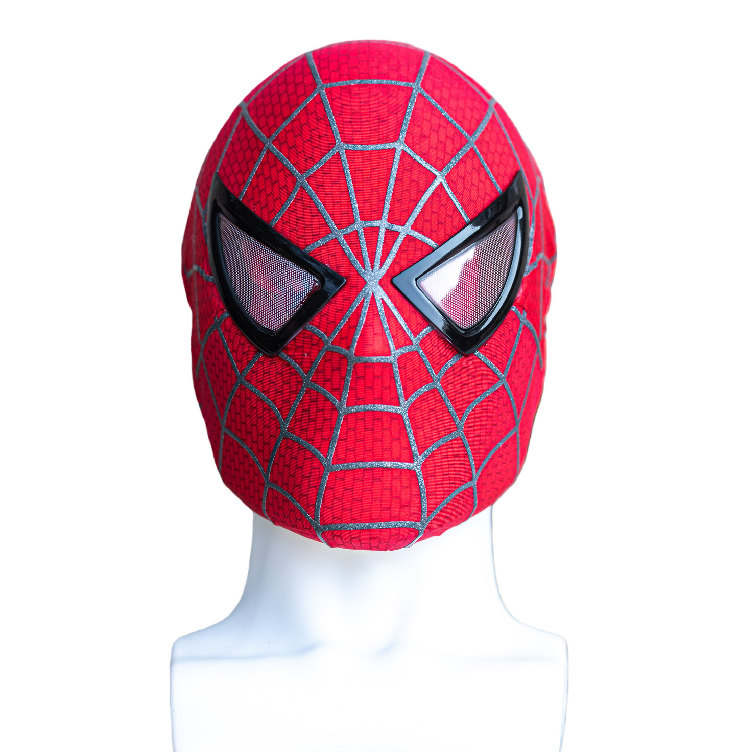 Spider-M Mask, costume prop touch control Mask with Moving Light Up eyes, Halloween Party Gifts Birthday Christmas Gift(red)
